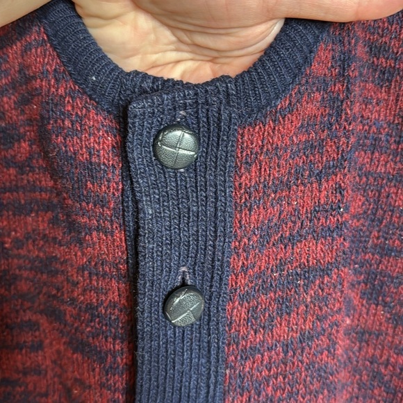 Vintage Barclay Sweater Vest Blue & Red Grandpa Shetland Wool Blend Size Small - Picture 3 of 5